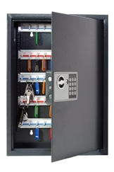 Pavo 8033911 Schlüssel-Kasten/Schrank/Tresor, High security mit elektronische Sicherung, 50 Haken mit seitlichem Schlüsseleinwurf, dunkelgrau - 1