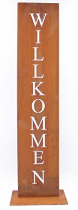 Rostikal Willkommen Ständer, Rost Schild, Dekoration für Hauseingang in Edelrost Eingangsschild - 1