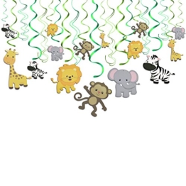 Konsait Tier Party deko Hängedekoration Folie Spiral Girlanden für Kinderparty Junge und Mädchen Geburtstags Dekoration, 30 teilig Set - 1