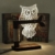 LED Dimmbar CITTATREND Tischleuchte - 3D Visual Acryl Eule Deco Holz Nachttischlampe - Warmweiß Nachtlicht - Geschenk für Kinderzimmer Schlarfzimmer - 2