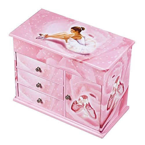 Trousselier S237000 - Spieluhr XXL 3 T mit 3 Schubladen und Tür "White Ballerina" (Spieldose, Musikdose, Spieluhren, Spieluhr mit Fee) das ideale Geschenk zur Geburt, Taufe, Geburtstag, Namenstag oder zwischendurch als Mitbringsel, Aufmerksamkeit, Überraschung, Dankeschön, Gruss - 1