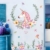 WandSticker4U- XL Wandtattoo Aquarell EINHORN mit Blumen | Wandbild: 110x110 cm | Wandsticker Pferdekopf Vogel Schmetterlinge Tiere Poster Pferd | Deko fürs Kinderzimmer Mädchen Prinzessin Pferde-Fans - 1