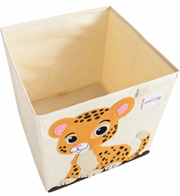 ELLEMOI Aufbewahrungsboxen für Kinderzimmer Große Kapazität Faltbar Aufbewahrung Spielzeug, Kleidung, Schuhe Aufbewahrungsbox (Leopard) - 3