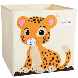 ELLEMOI Aufbewahrungsboxen für Kinderzimmer Große Kapazität Faltbar Aufbewahrung Spielzeug, Kleidung, Schuhe Aufbewahrungsbox (Leopard) - 1