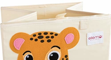 ELLEMOI Aufbewahrungsboxen für Kinderzimmer Große Kapazität Faltbar Aufbewahrung Spielzeug, Kleidung, Schuhe Aufbewahrungsbox (Leopard) - 5