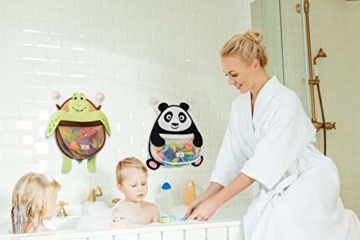 Nooni Care Bad Spielzeug Aufbewahrung, Premium Kinder Bad Spielzeugkorb Dicker Panda, mit Zwei starken Saugnäpfen - 5
