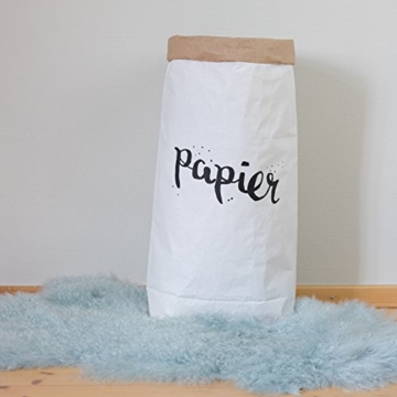 Papiersack Paper Bag rund Kraftpapier Beutel Braun Weiß 'Wimpern' - 7