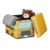 Relaxdays Faltbare Spielzeugkiste Schulbus HBT 32 x 48 x 32 cm stabiler Kinder Sitzhocker als Spielzeugbox aus Kunstleder mit Stauraum ca. 37 l und Deckel zum Abnehmen für Kinderzimmer, School-Bus - 1