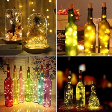9x 20 LED Flaschen-Licht, Flaschenlichter Weinflasche Flaschenlicht Kork Flaschen Licht LED Lichter Lichterkette Flaschen DIY- Flaschen Lichter für Hochzeit Party Romantische Deko，Warm-weiß - 7