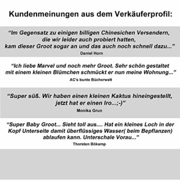 TPK Baby Groot Blumentopf Figur - Übertopf Groß Aquarium Deko Figur Holz Aschenbecher Stiftehalter - Innen - 5