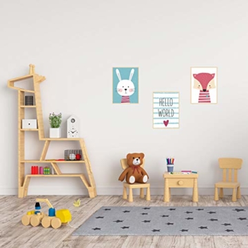 Edition Seidel 3er Set Kinderzimmer Poster Babyzimmer DIN A4 ohne Bilderrahmen. Kinderposter Kunstdruck Bild Wandbilder Dekoration Mädchen Junge (Set 6) - 4