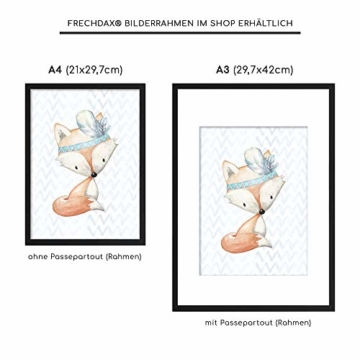 Frechdax® 3er Set Poster für Kinderzimmer und Babyzimmer Dekoration DIN A4 | Mädchen Junge Deko | Dekoration Kinderzimmer | Waldtiere REH Fuchs Hase (3er Set Jungen, Hase, Fuchs, REH) - 4