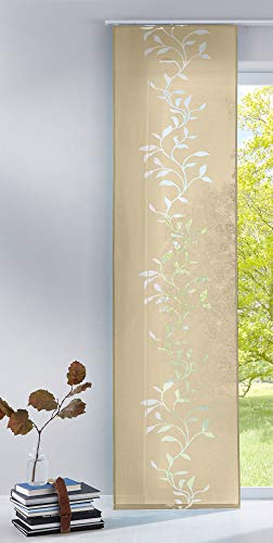 Gardinenbox Moderner Flächenvorhang Raumtrenner Schiebegardine Tendril aus hochwertigem Ausbrenner-Stoff mit Paneelwagen, 245x60 (HxB), Sand, 85611 - 1
