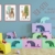 HappyWords® 3er Bilder Set - DIN A4 ohne Bilderrahmen | Bilder für Kinderzimmer & Bilder Babyzimmer | Junge Mädchen Baby | Kinder-Poster | Tiere Kinderbilder Kinderzimmer | (3er Set Waldtiere Retro) - 3