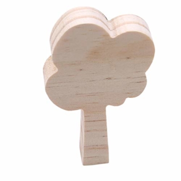 KYMLL 3 Teile/Satz Holz Dekoration Handwerk Spielzeug Kinder Buchstützen Wand Dekor Holz Baum Kinderzimmer Dekoration Ornamente Set von 1 weiß grau dunkelgrau - 4