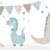 lovely label Bordüre selbstklebend DINOPARTY Petrol/Taupe/HELLBLAU - Wandbordüre Kinderzimmer/Babyzimmer mit Dinosauriern - Wandtattoo Schlafzimmer Mädchen & Junge – Wanddeko Baby/Kinder - 3