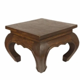 Oriental Galerie Opiumtisch Opium Tisch Beistelltisch Massiv Holz Couchtisch Nachttisch Hocker, Größe:25x25x20cm (LxBxH), Farbe:Dunkelbraun - 1