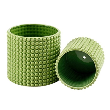Set von 2 pistazie grün Keramik Hobnail Strukturierte Pflanzgefäße, Vintage Blumentöpfe - 3