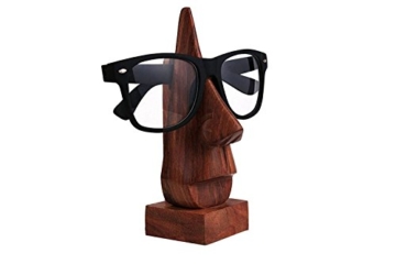 Weihnachten oder Erntedankfest der Tagesgeschenk, Klassische Hand geschnitzte Sheesham Holz-Nasen-geformter Brille Brillenhalter, Sonnenbrillenhalter, Braune Brillenhalter, Brillenständer - 1