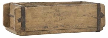 Alte Ziegelform 32x15x9,5 cm - Ein-Kammer - Vintage Holzkiste mit Metallbeschlägen - Echte, benutzte Form aus Indien aus Altholz gefertigt - Jedes Stück ein Unikat - 1