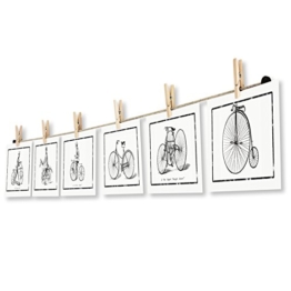 LeTOMA - Fotoseil 80 cm mit 7 Klammern inklusive patentierter Seilhalter ideal um Fotos und Postkarten schnell aufzuhängen - Fotoleine aus hochwertigem Naturhanf - Handmade in Germany - 1