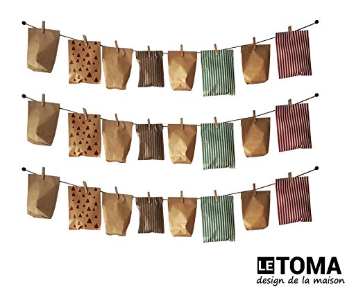LeTOMA - Fotoseil 80 cm mit 7 Klammern inklusive patentierter Seilhalter ideal um Fotos und Postkarten schnell aufzuhängen - Fotoleine aus hochwertigem Naturhanf - Handmade in Germany - 9