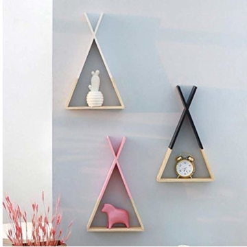 Ouken Nordic X Shaped Holz Wandregal Sofa-Hintergrund-Wand Rack-Wohnzimmer-Dekoration Wandbehang Home Regale Storage Rack - 4