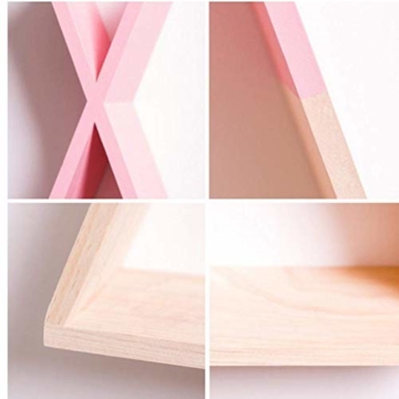 Ouken Nordic X Shaped Holz Wandregal Sofa-Hintergrund-Wand Rack-Wohnzimmer-Dekoration Wandbehang Home Regale Storage Rack - 5