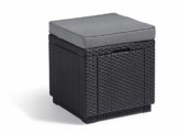 Allibert Cube w Hocker, Graphite/cool Grey (Poly Cotton Cushion) - 1