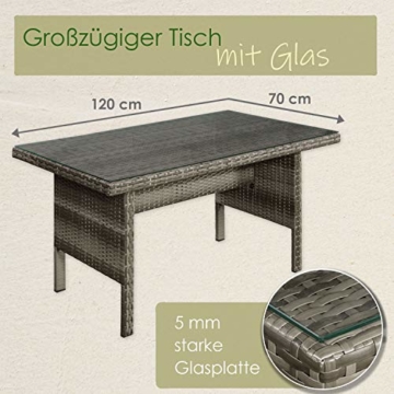 ArtLife Polyrattan Sitzgruppe Lounge Santa Catalina beige-grau – Gartenmöbel-Set mit Eck-Sofa, 2 & Tisch - bis 6 Personen - wetterfest & stabil - 2