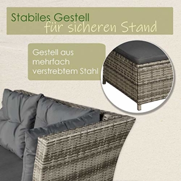 ArtLife Polyrattan Sitzgruppe Lounge Santa Catalina beige-grau – Gartenmöbel-Set mit Eck-Sofa, 2 & Tisch - bis 6 Personen - wetterfest & stabil - 5