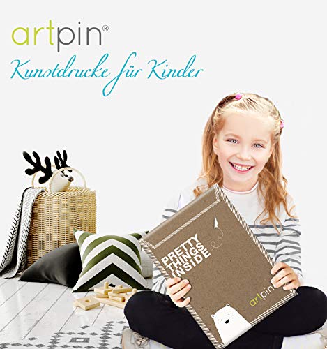 artpin® 4er Set Poster Kinderzimmer - A4 Bilder Babyzimmer - Deko Mädchen (P42) - 5