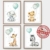 artpin® Poster Kinderzimmer Deko - Bilder Babyzimmer Mint Grau für Junge Mädchen - Safari Dschungel Tierposter Luftballon P63 - 3