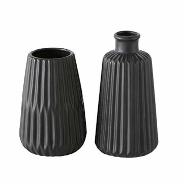 B.o.l.t.z.e 2 x Vase Esko schwarz Höhe 17 cm - 1