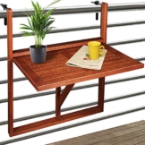 Deuba Balkonhängetisch Klappbar FSC®-zertifiziertes Akazienholz Hängend 64 x 45 cm Balkontisch Hängetisch Balkon Geländer - 1