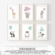 Frechdax® Wandbilder 3er Set für Babyzimmer Deko Poster (3er Set Rosa, Elefant, Giraffe, Zebra) - 2