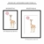 Frechdax® Wandbilder 3er Set für Babyzimmer Deko Poster (3er Set Rosa, Elefant, Giraffe, Zebra) - 5
