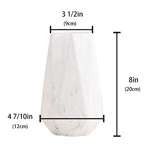 HCHLQLZ 20cm Weiß Marmor Vase Keramik Vasen Blumenvase Deko Dekoration - 6