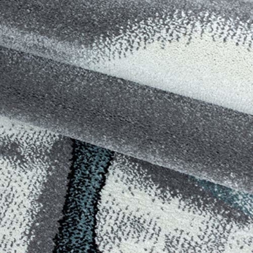 Kinderteppich Motiv niedliche Dinosaurier Sterne und Mond Blau Grau Weiß Farben, Größe:120x170 cm, Farbe:Blau - 7