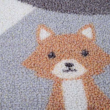 Paco Home Kinder-Teppich, Spiel-Teppich Für Kinderzimmer Straßen-Motiv Mit Tieren Creme, Grösse:80x150 cm - 2