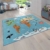 Paco Home Kinder-Teppich, Spiel-Teppich Für Kinderzimmer, Weltkarte Mit Tieren, In Grün, Grösse:160x220 cm - 1