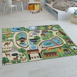 Paco Home Kinder-Teppiche, Kurzflor-Teppiche für Kinderzimmer mit vers. Designs Spielteppiche Bunt, Grösse:160x220 cm, Farbe:Beige - 1