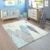 Paco Home Kinderteppich Kinderzimmer Pastell Blau Grau Berg Mond Sterne Strapazierfähig, Grösse:120x170 cm - 1