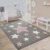 Paco Home Kinderteppich, Moderner Kinderzimmer Teppich in Pastell Farben m.Stern Motiven, Grösse:120x170 cm, Farbe:Grau - 1