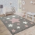 Paco Home Teppich Kinderzimmer Kinderteppich Große Und Kleine Sterne In Grau Rosa, Grösse:120x170 cm - 1