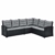 SVITA Monroe Polyrattan Ecksofa Rattan-Lounge Esstisch Gartenmöbel-Set Sofa Garnitur Couch-Eck (Lounge Set, Schwarz) - 2