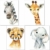 artpin® 4er Set Bilder Kinderzimmer Deko Junge Mädchen - DIN A4 Poster Tiere - Safari Afrika Wandbilder - Porträt Elefant Tiger Giraffe Zebra (P35) - 1