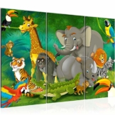 Bilder Kinderzimmer Tiere Wandbild 120 x 80 cm Vlies - Leinwand Bild XXL Format Wandbilder Wohnung Deko Kunstdrucke - MADE IN GERMANY - Fertig zum Aufhängen 001831a - 1