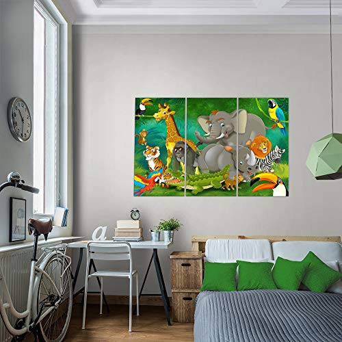Bilder Kinderzimmer Tiere Wandbild 120 x 80 cm Vlies - Leinwand Bild XXL Format Wandbilder Wohnung Deko Kunstdrucke - MADE IN GERMANY - Fertig zum Aufhängen 001831a - 6