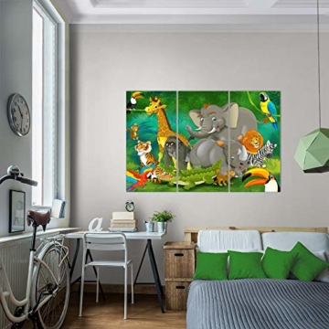 Bilder Kinderzimmer Tiere Wandbild 120 x 80 cm Vlies - Leinwand Bild XXL Format Wandbilder Wohnung Deko Kunstdrucke - MADE IN GERMANY - Fertig zum Aufhängen 001831a - 9